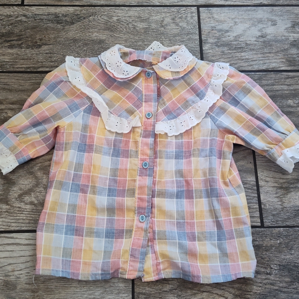 Adorable Vintage Girls Prairie / Cowgirl/ Western Top - Picture 3 of 9
